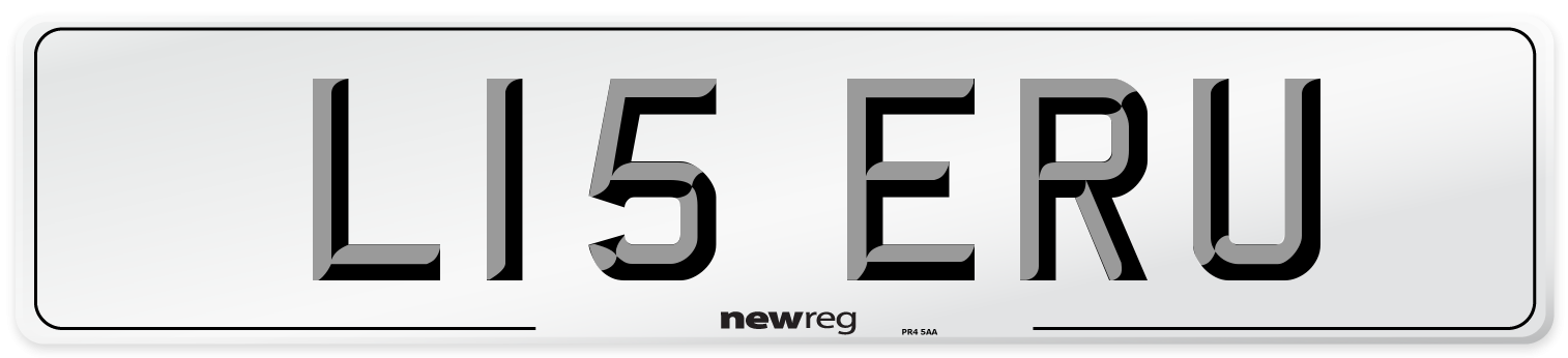 L15 ERU Number Plate from New Reg
